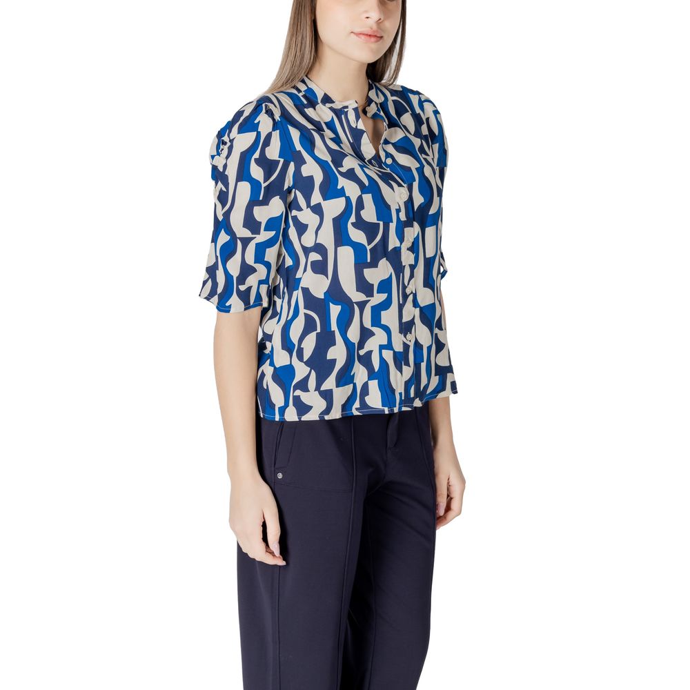 ICHI Blue Viscose Blouse | Regal Royce