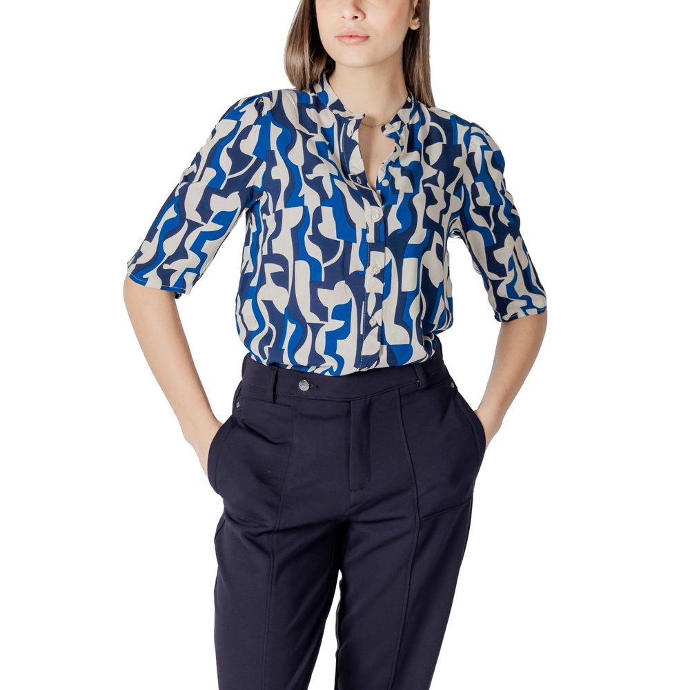 ICHI Blue Viscose Blouse | Regal Royce