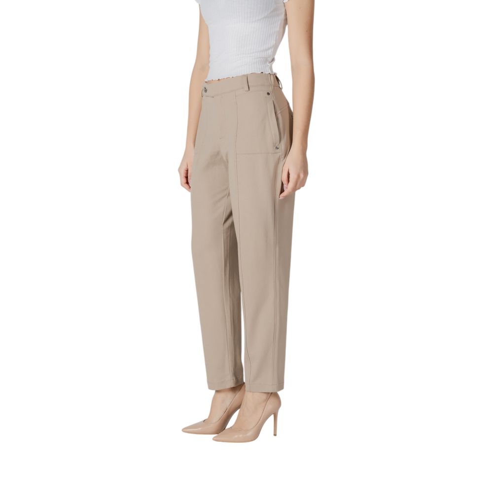 Street One Beige Viscose Pant | Regal Royce