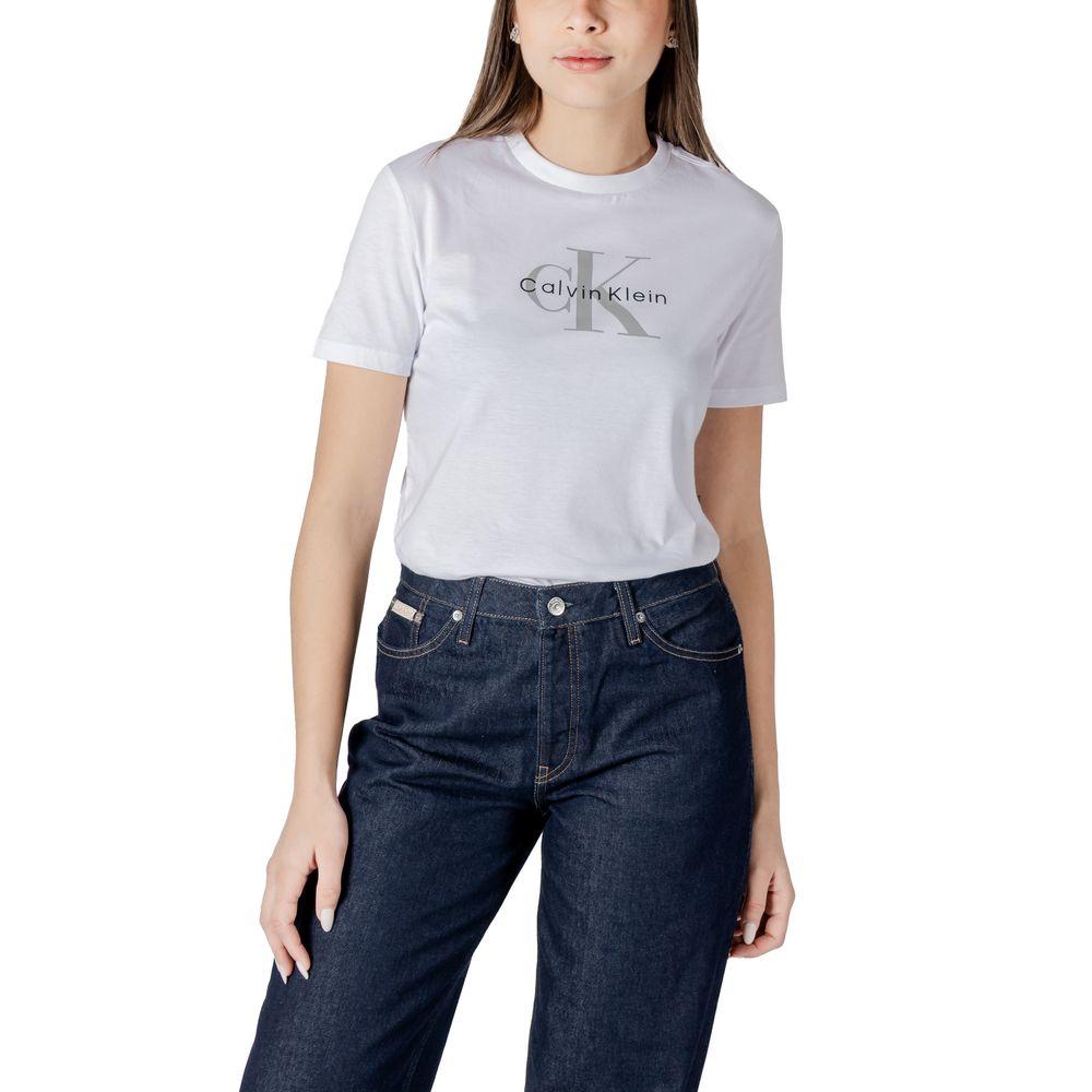 Calvin Klein Jeans White Cotton T-Shirt | Regal Royce