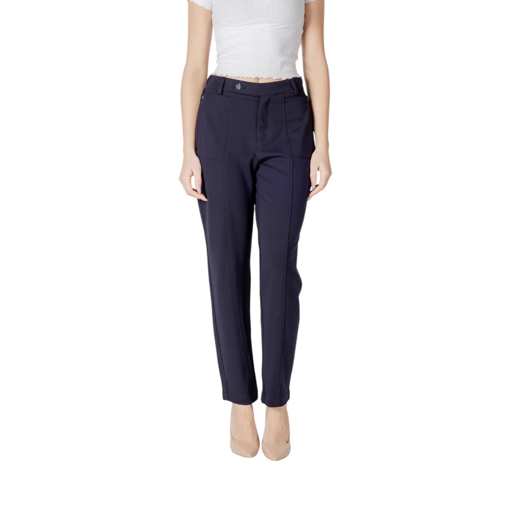 Street One Blue Viscose Casual Pants | Regal Royce