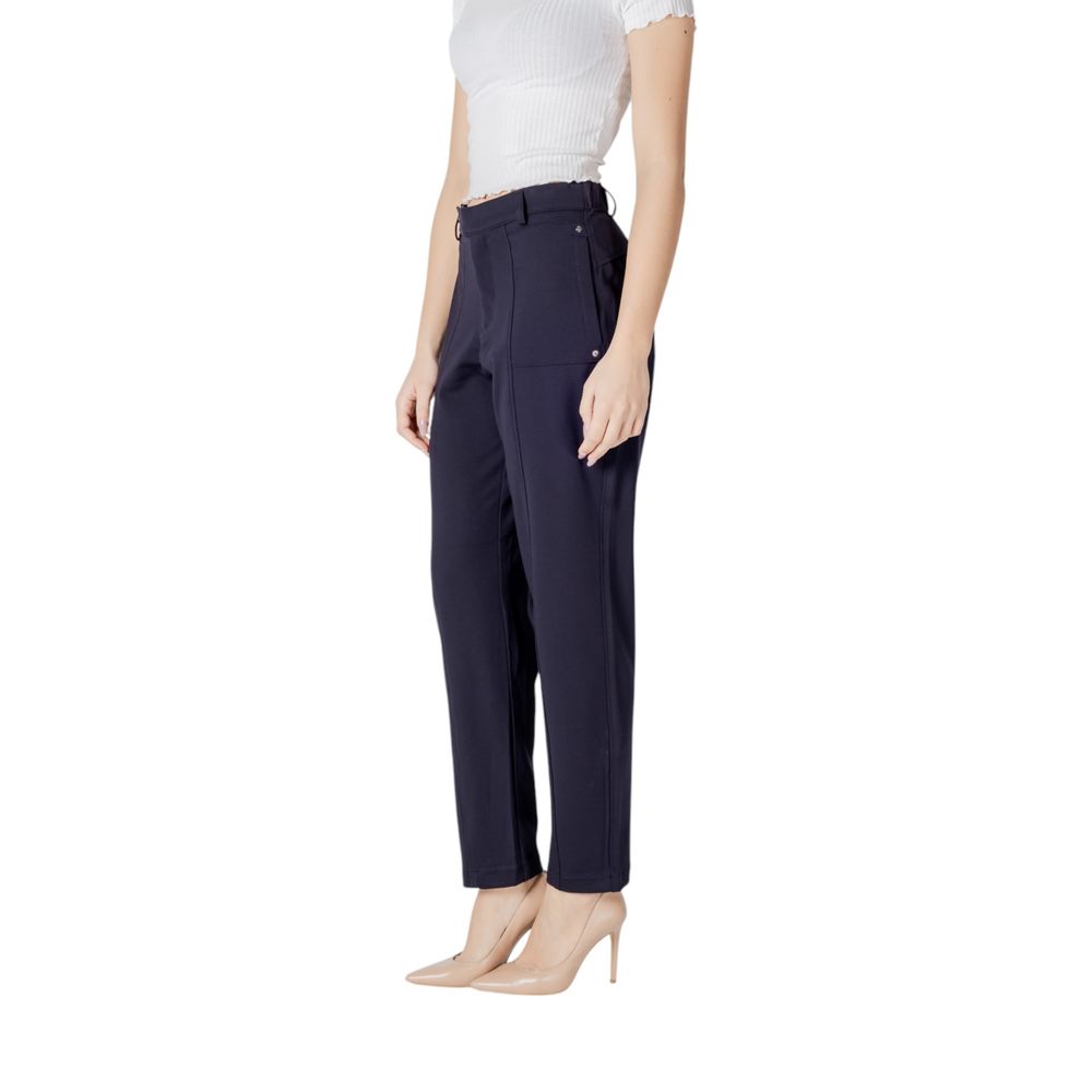 Street One Blue Viscose Casual Pants | Regal Royce