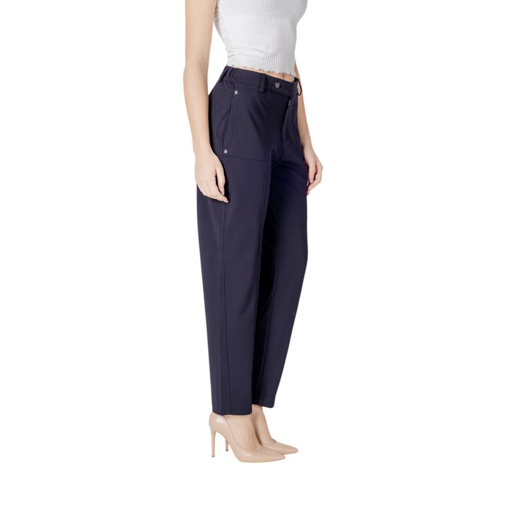 Street One Blue Viscose Casual Pants | Regal Royce
