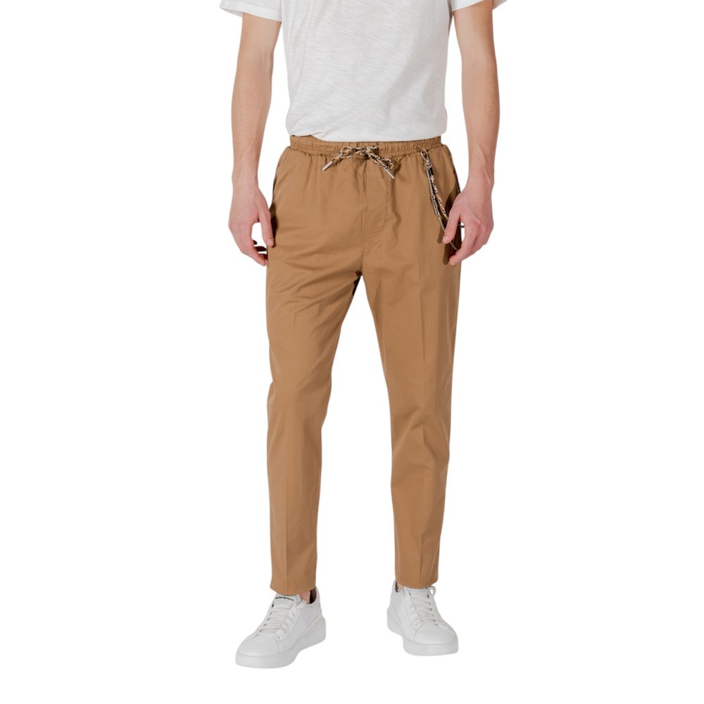 Gianni Lupo Brown Cotton Casual Pants | Regal Royce