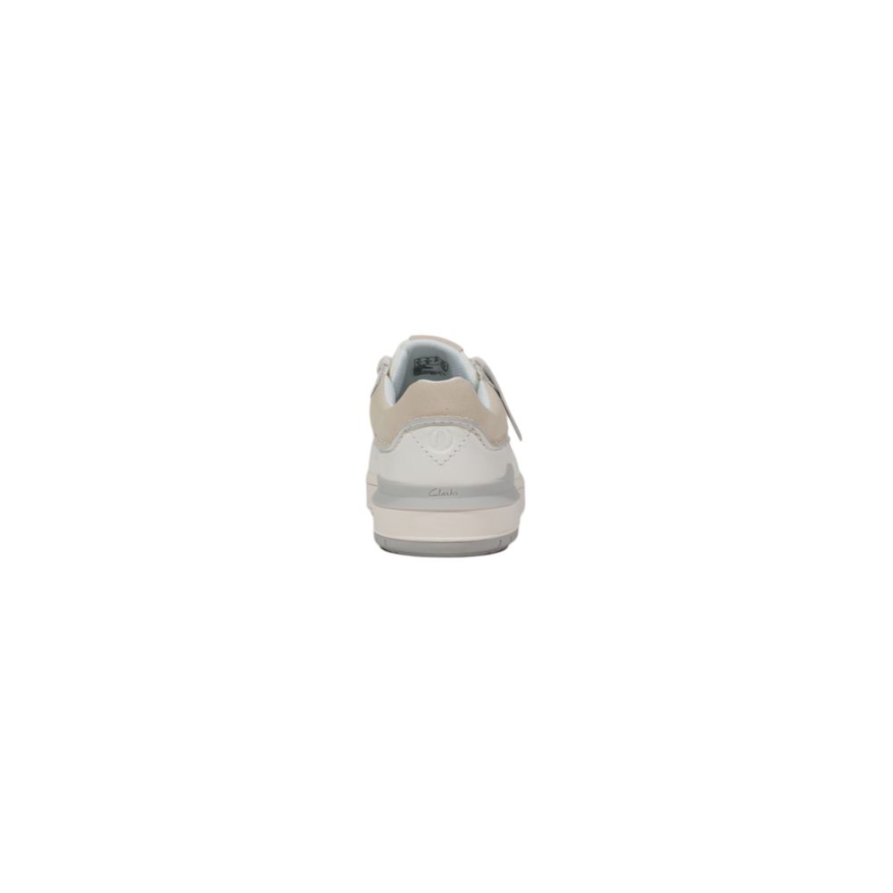 Clarks White Leather Low Top Sneakers | Regal Royce