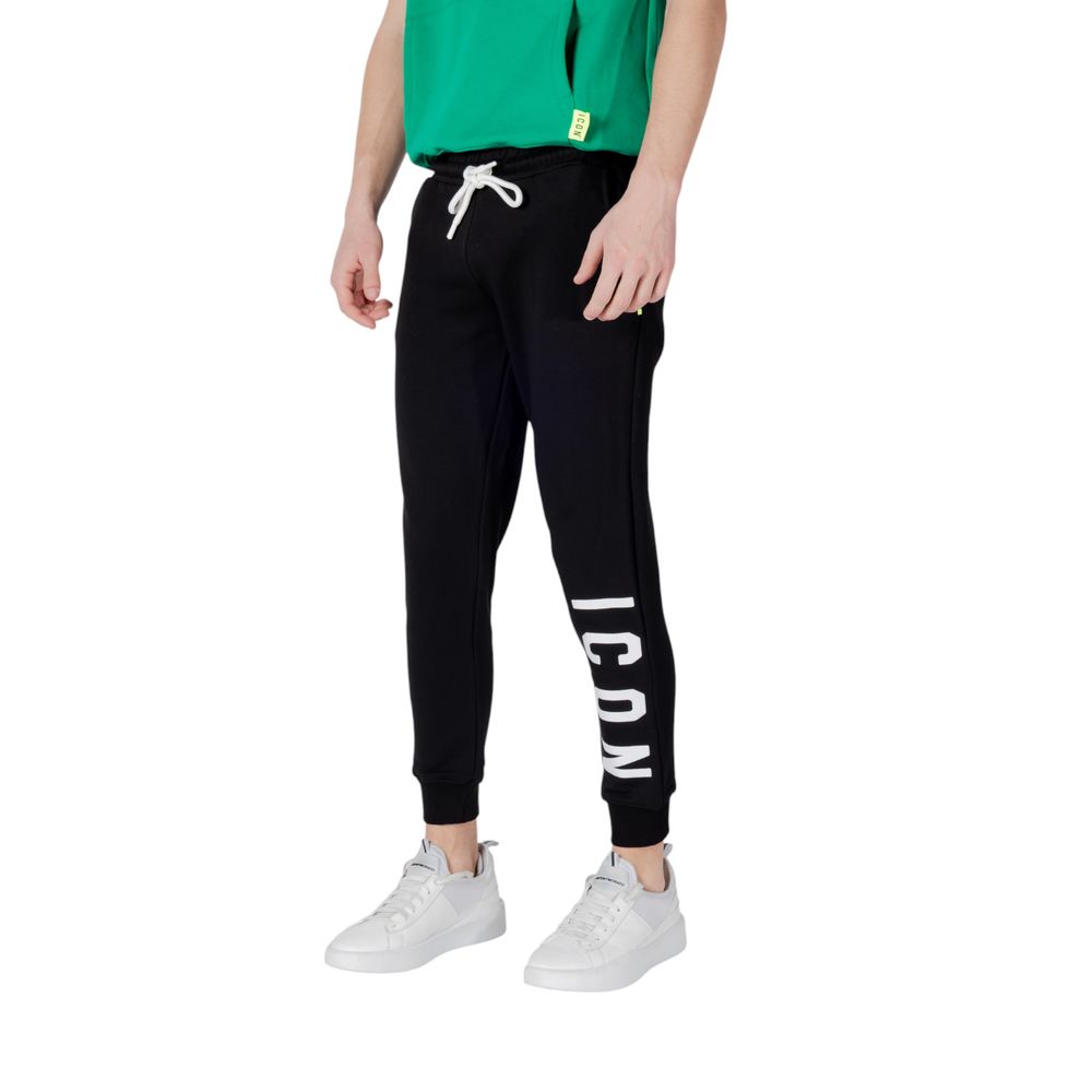 Icon Black Cotton Joggers (Workout Pants) | Regal Royce