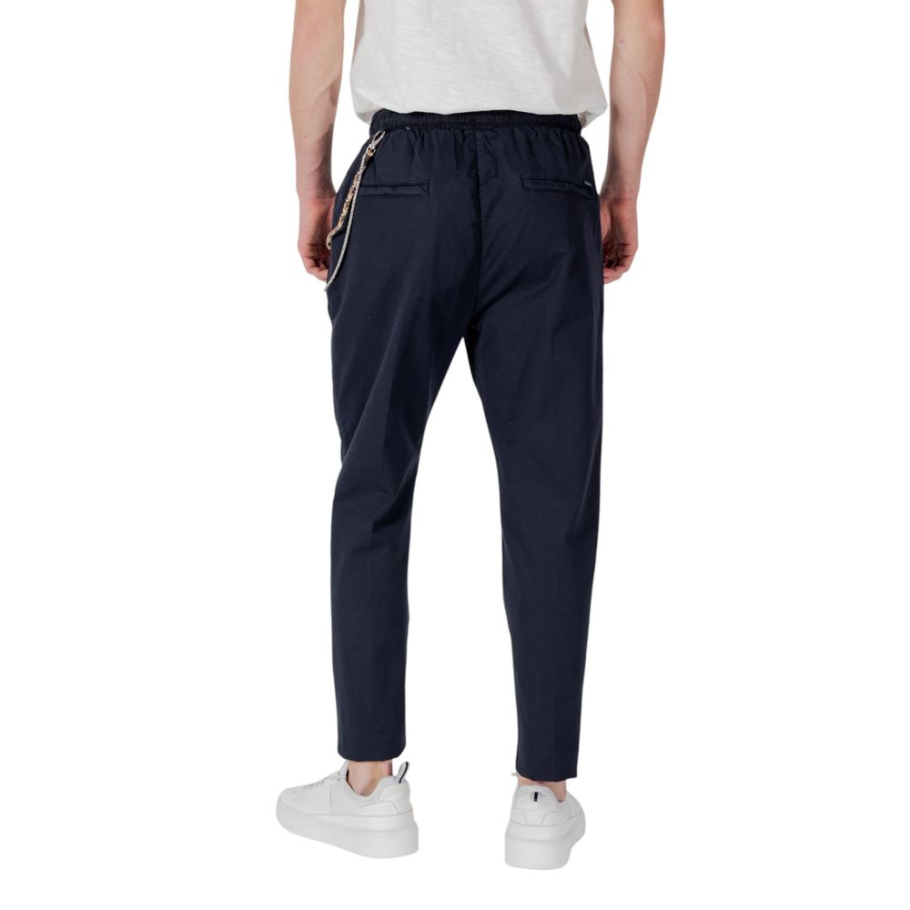 Gianni Lupo Blue Cotton Casual Pants | Regal Royce