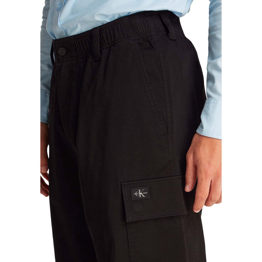 Calvin Klein Jeans Black Cotton Cargo Pants | Regal Royce