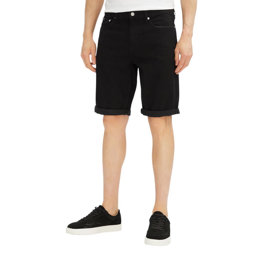 Calvin Klein Jeans Black Cotton Bermuda Shorts | Regal Royce