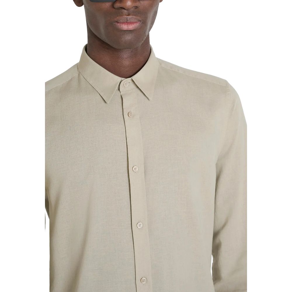Antony Morato Beige Cotton Shirt | Regal Royce