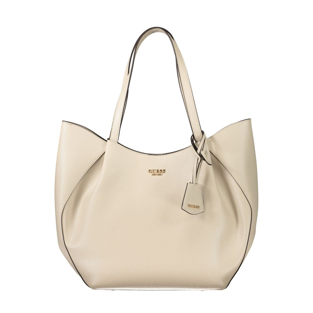 Guess Jeans Beige Polyethylene Women Handbag | Regal Royce