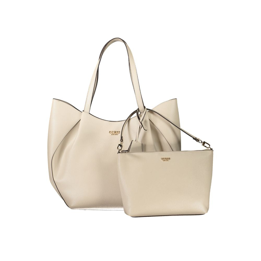Guess Jeans Beige Polyethylene Women Handbag | Regal Royce