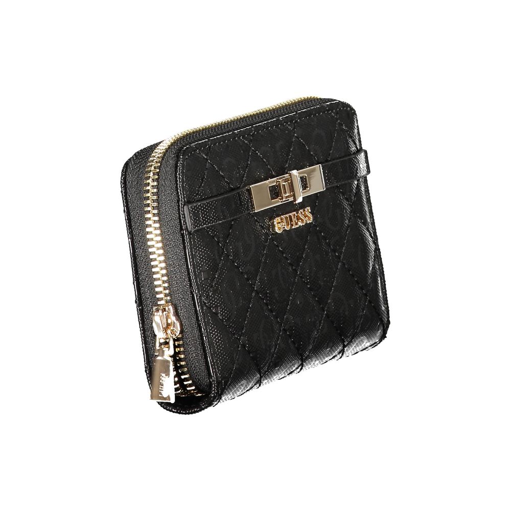 Guess Jeans Black Polyurethane Women Wallet | Regal Royce