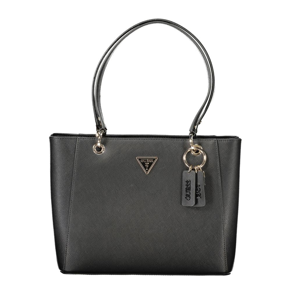 Guess Jeans Black Polyurethane Women's Handbag | Regal Royce