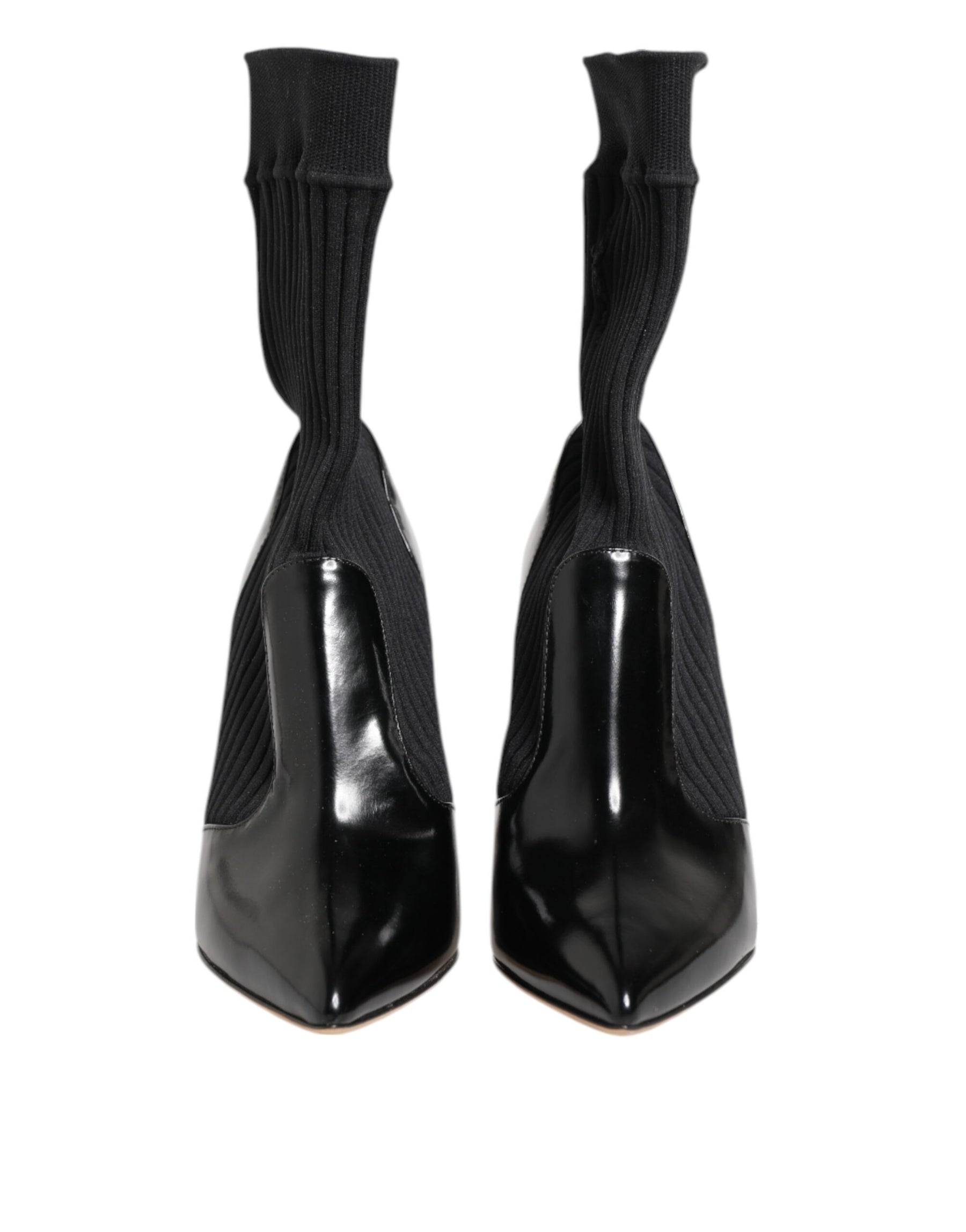 Dolce & Gabbana Black Stretch Stilettos Booties Socks Shoes | Regal Royce