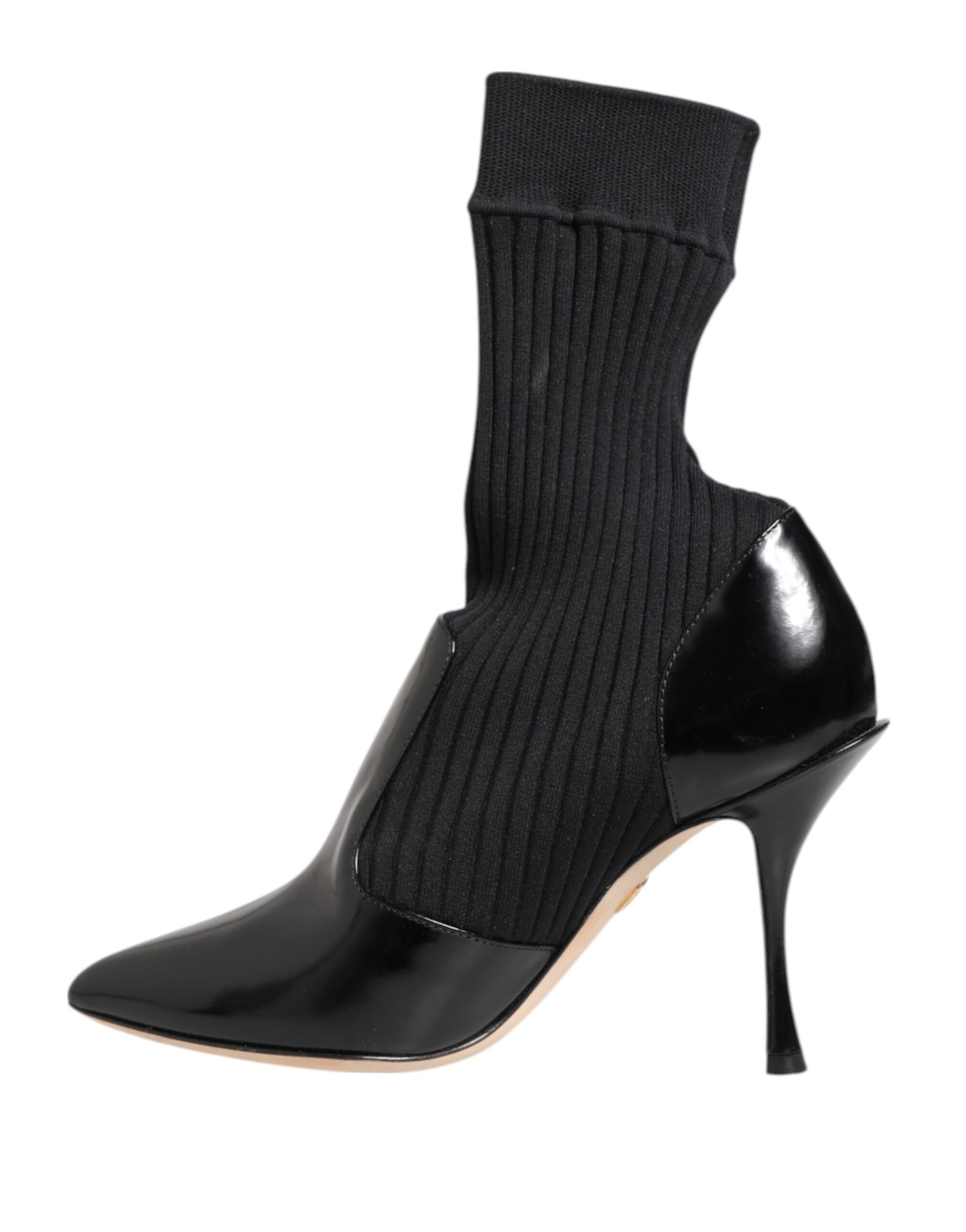 Dolce & Gabbana Black Stretch Stilettos Booties Socks Shoes | Regal Royce