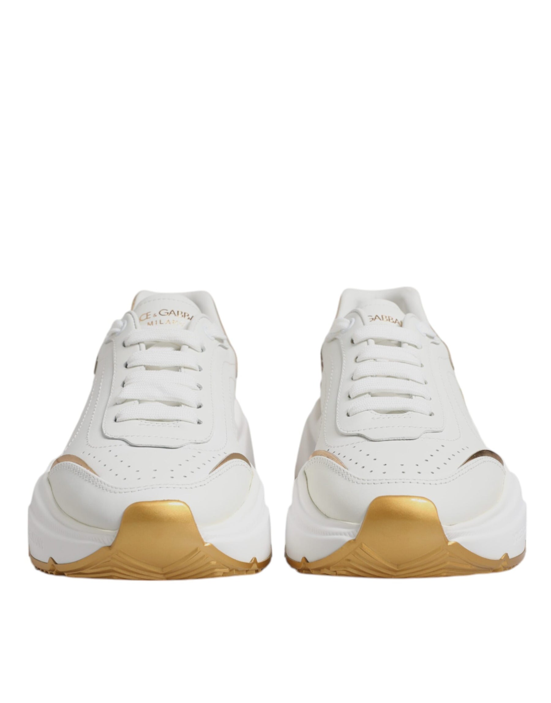 Dolce & Gabbana White Gold Daymaster Low Top Sneakers Shoes | Regal Royce