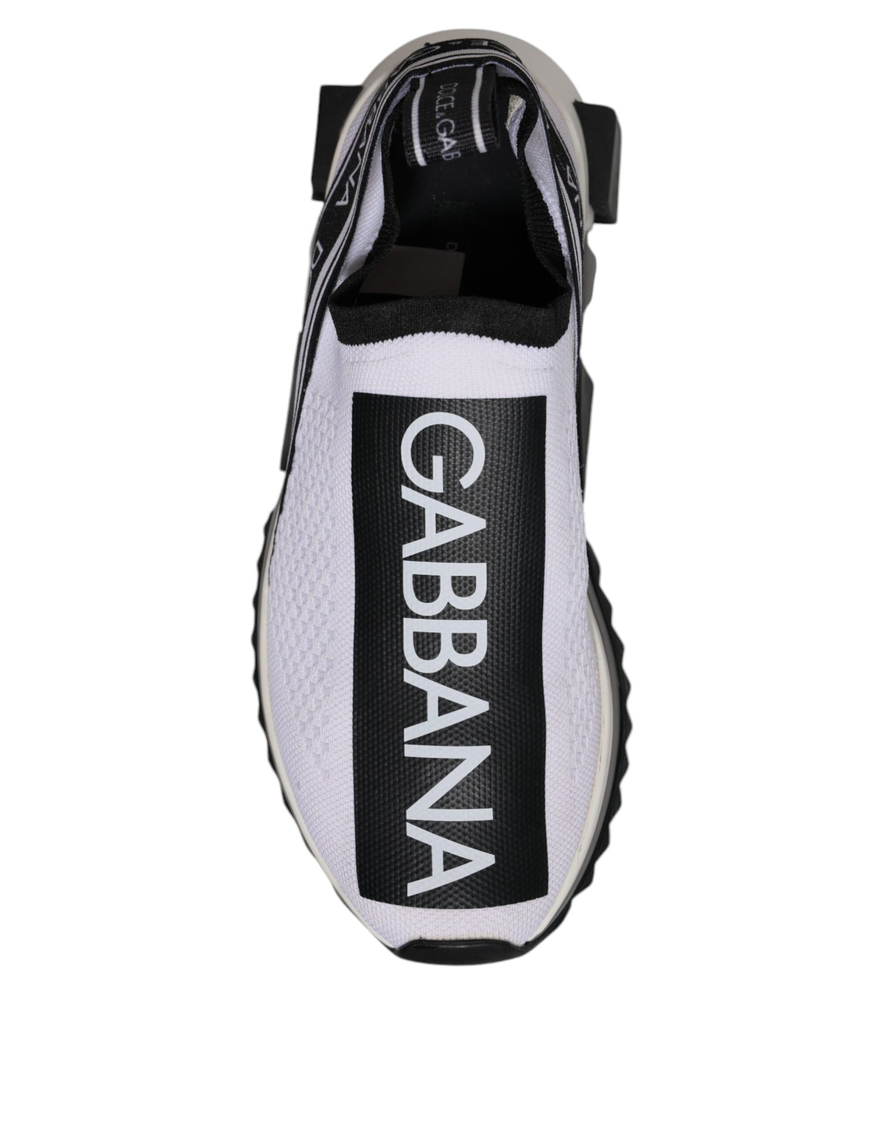 Dolce & Gabbana Black White Slip On Sorrento Sneakers Shoes | Regal Royce