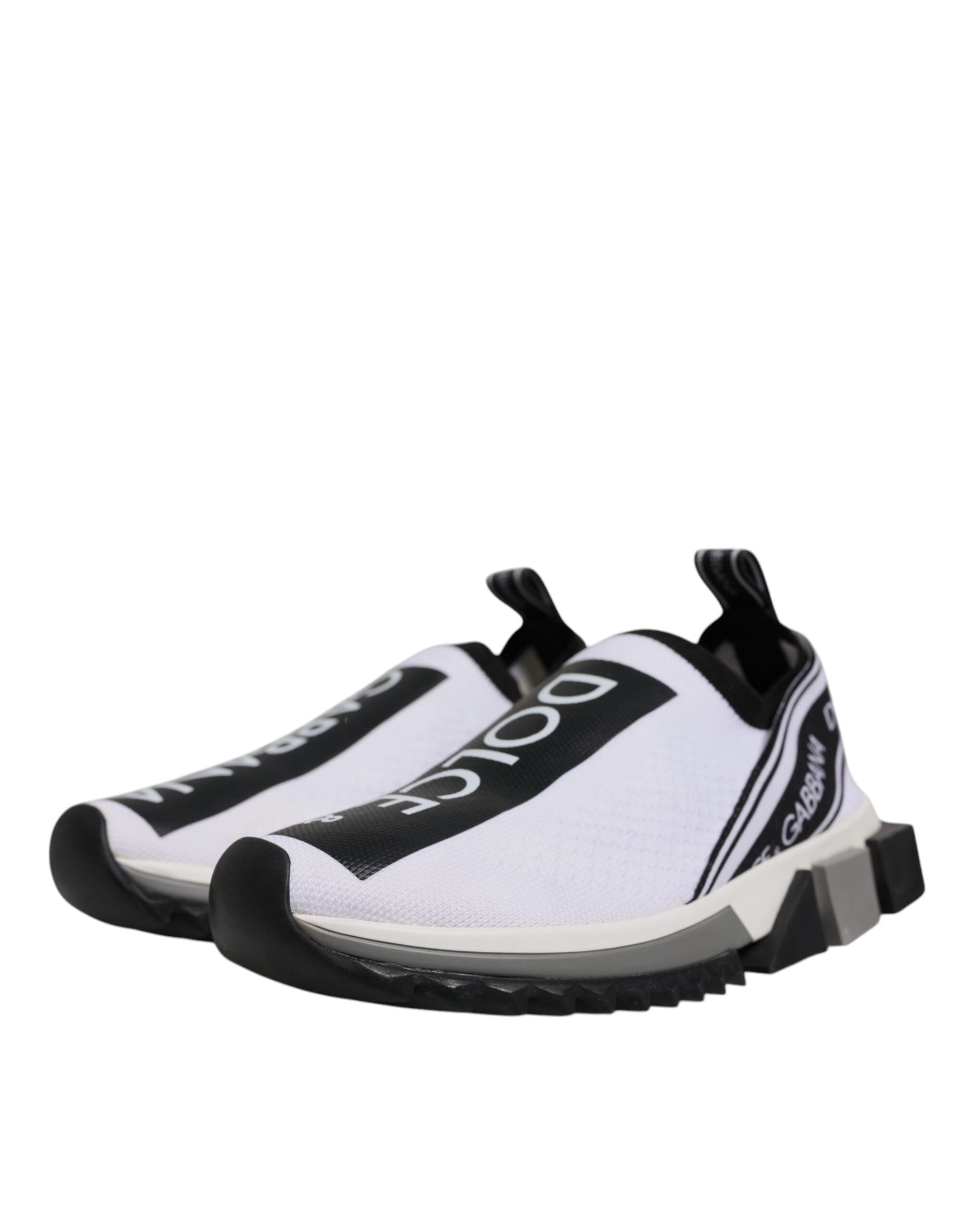 Dolce & Gabbana Black White Slip On Sorrento Sneakers Shoes | Regal Royce