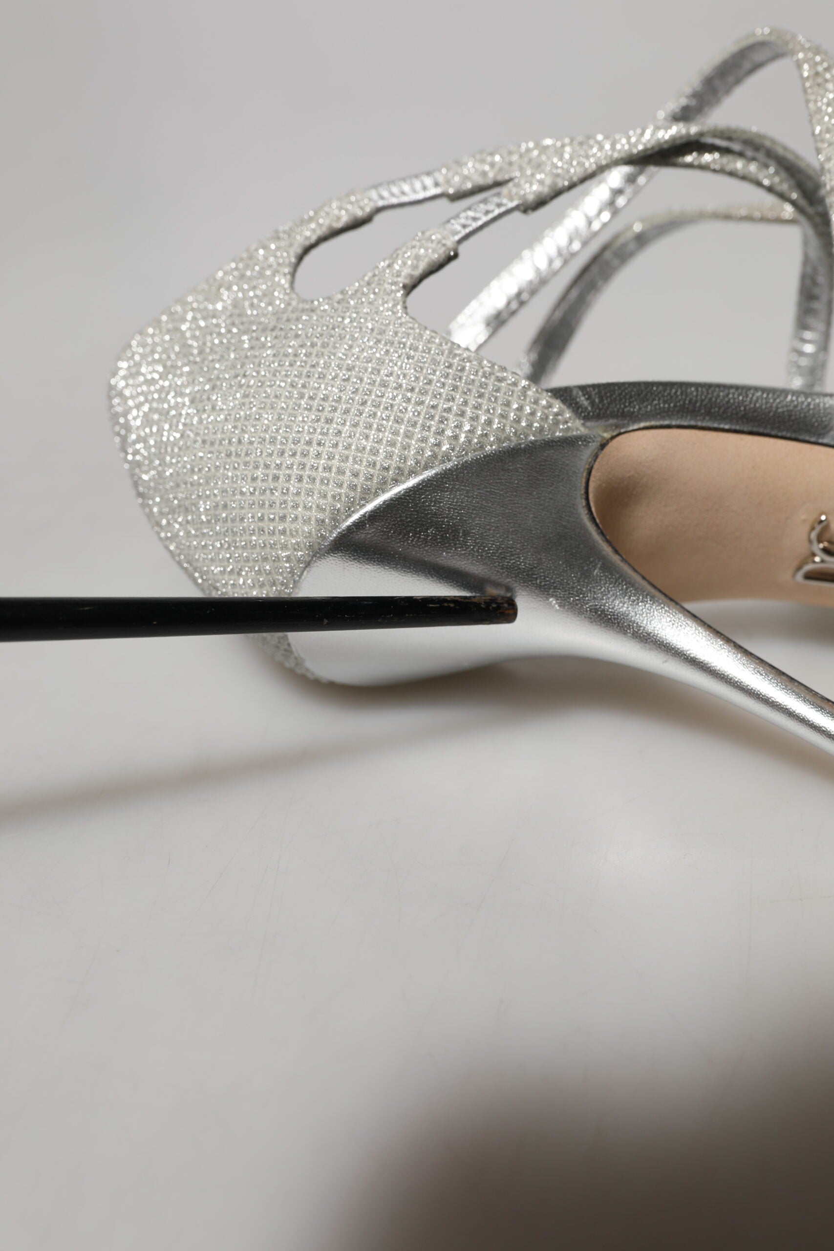 Dolce & Gabbana Silver Shimmers Sandals Heel Pumps Shoes | Regal Royce