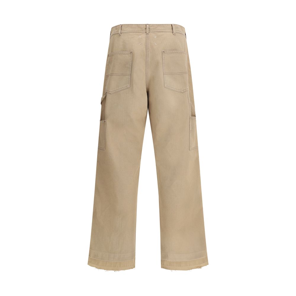 Margiela Beige Cotton Casual Pants | Regal Royce