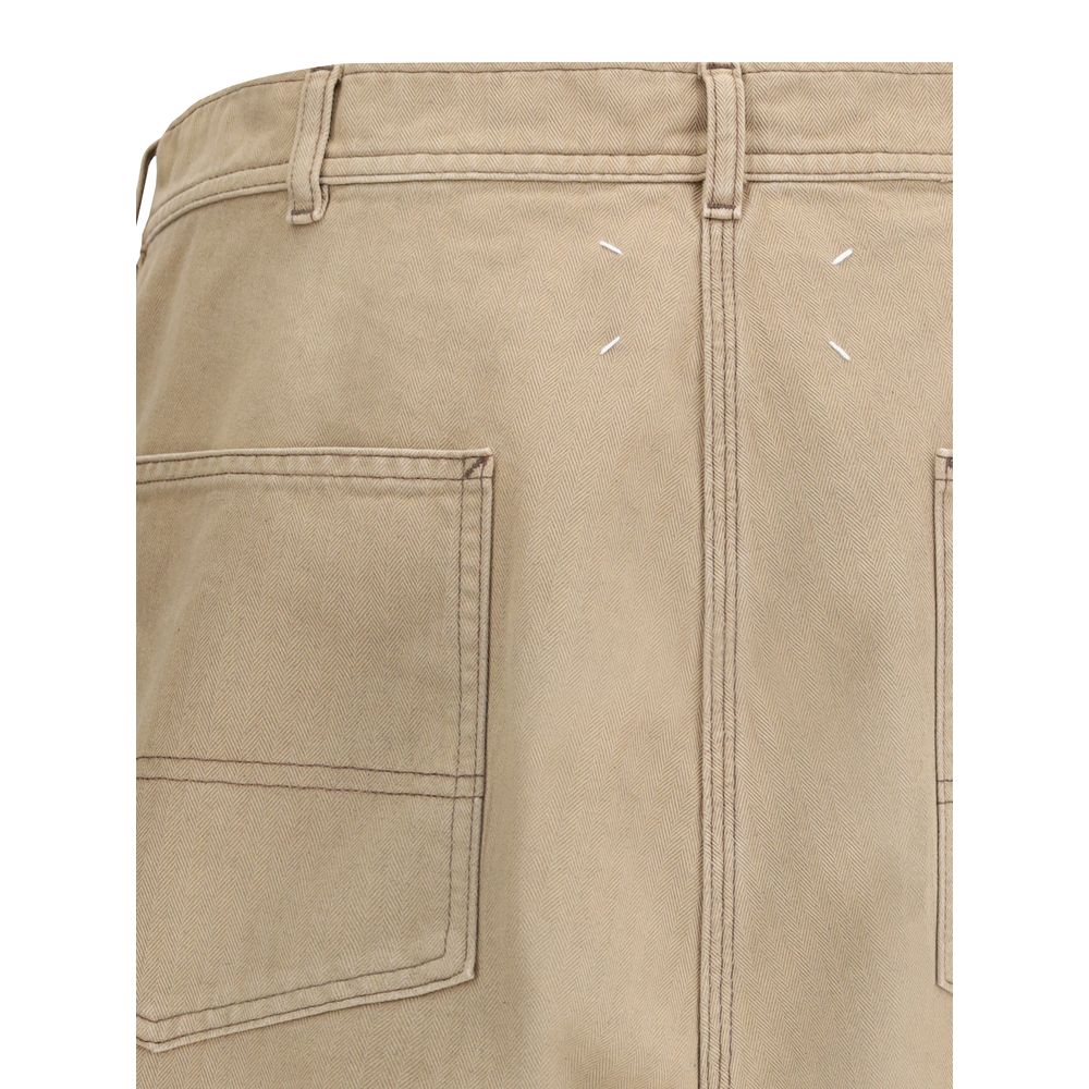 Margiela Beige Cotton Casual Pants | Regal Royce
