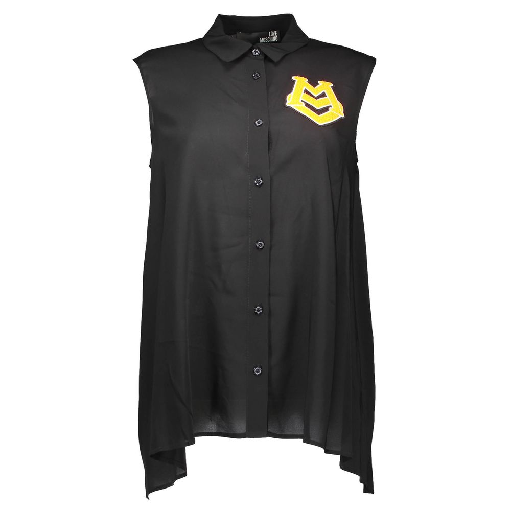 Love Moschino Black Viscose Women's Shirt | Regal Royce