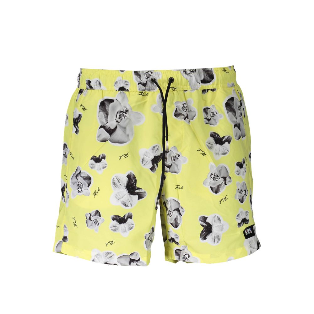 Karl Lagerfeld Yellow Polyester Men Swim Boxer | Regal Royce