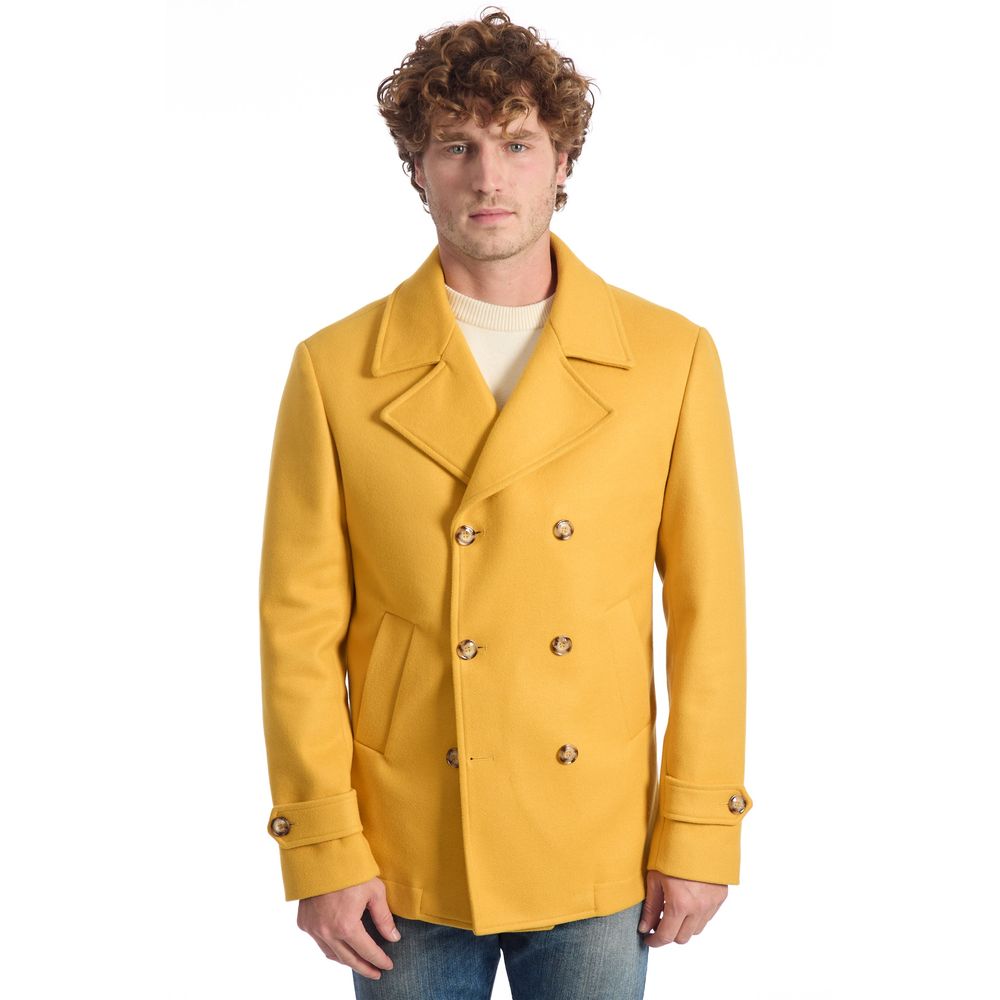 Roberto Pepe Luxury Yellow Wool Men's Jacket | Regal Royce