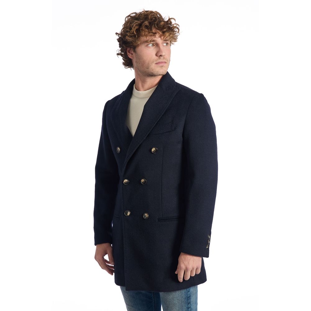 Roberto Pepe Luxury Blue Wool Men Jacket | Regal Royce