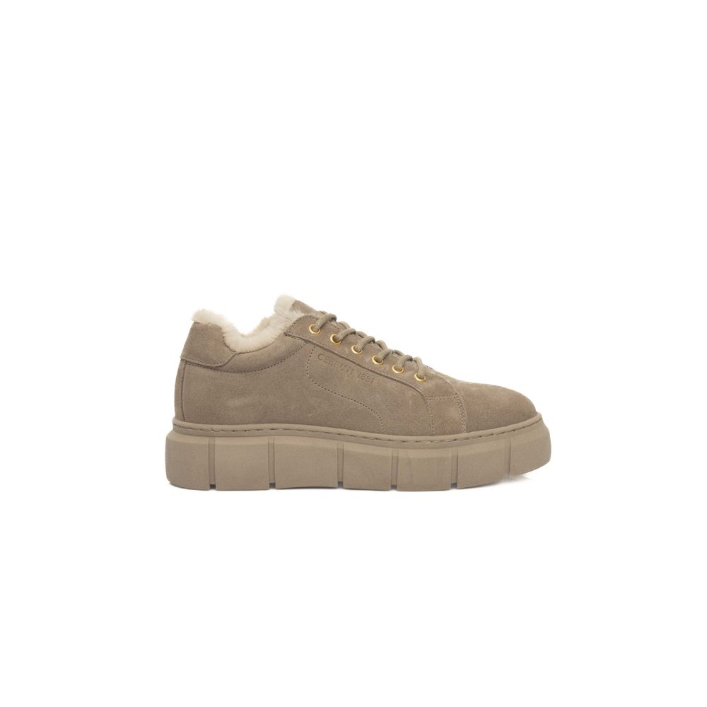 Cerruti 1881 Beige Calfskin Women Platform Sneaker | Regal Royce