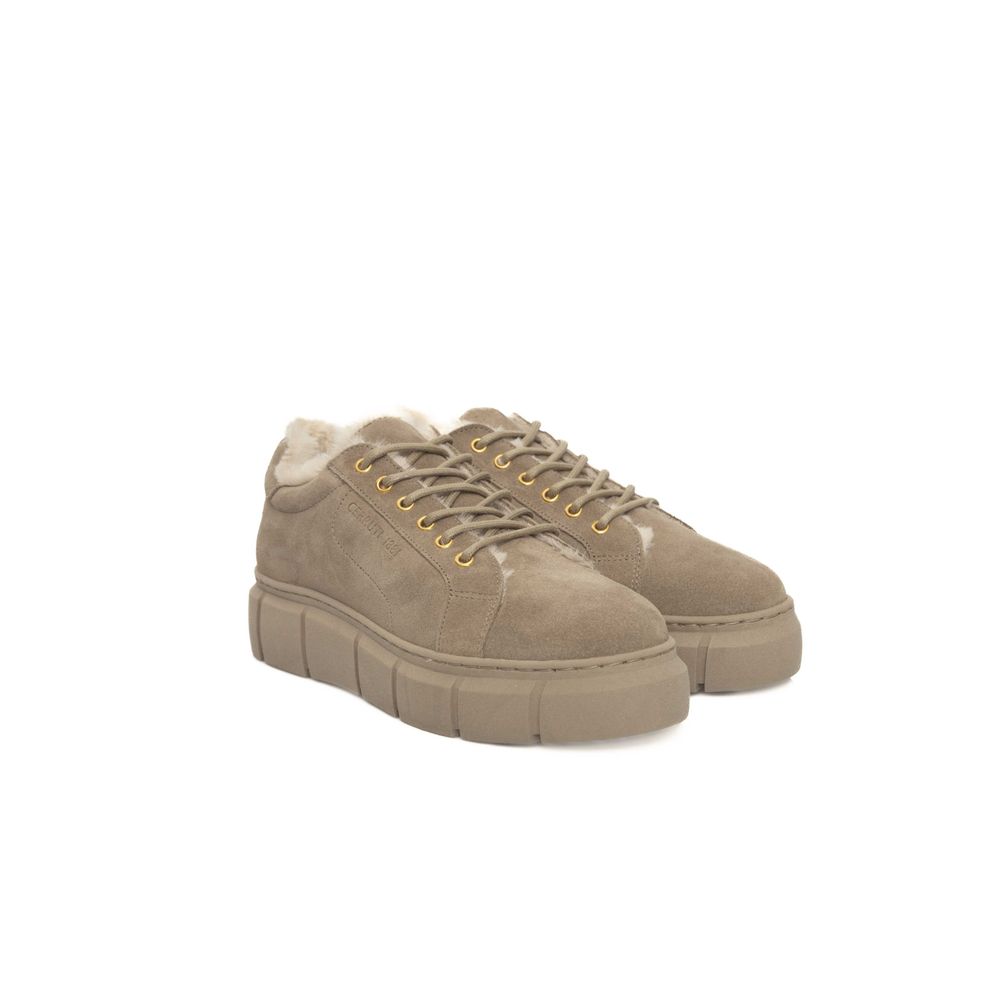 Cerruti 1881 Beige Calfskin Women Platform Sneaker | Regal Royce