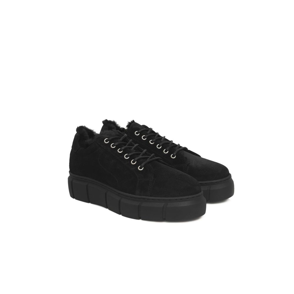 Cerruti 1881 Black Calfskin Women Platform Sneaker | Regal Royce