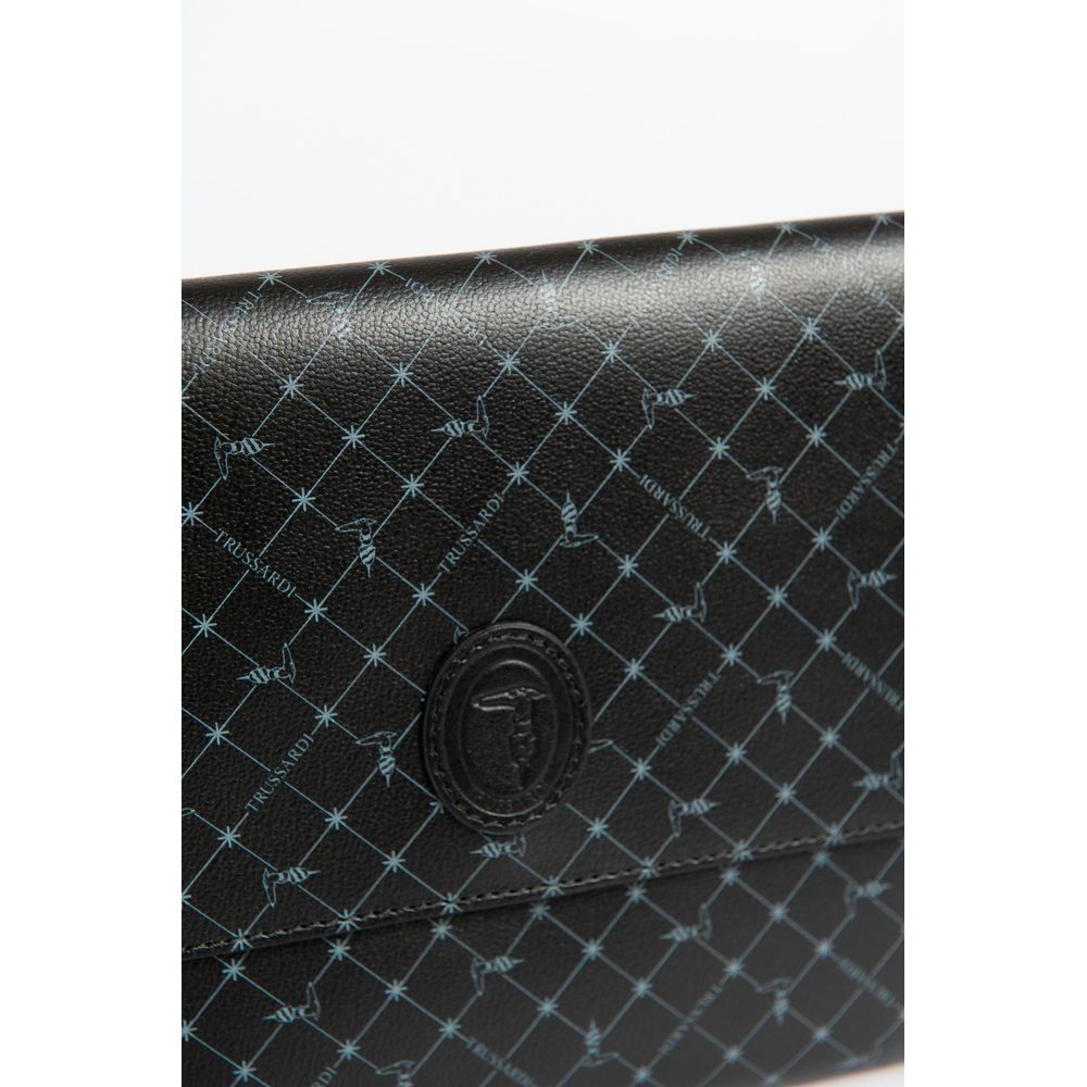 Trussardi Black Polyester Men Clutch | Regal Royce