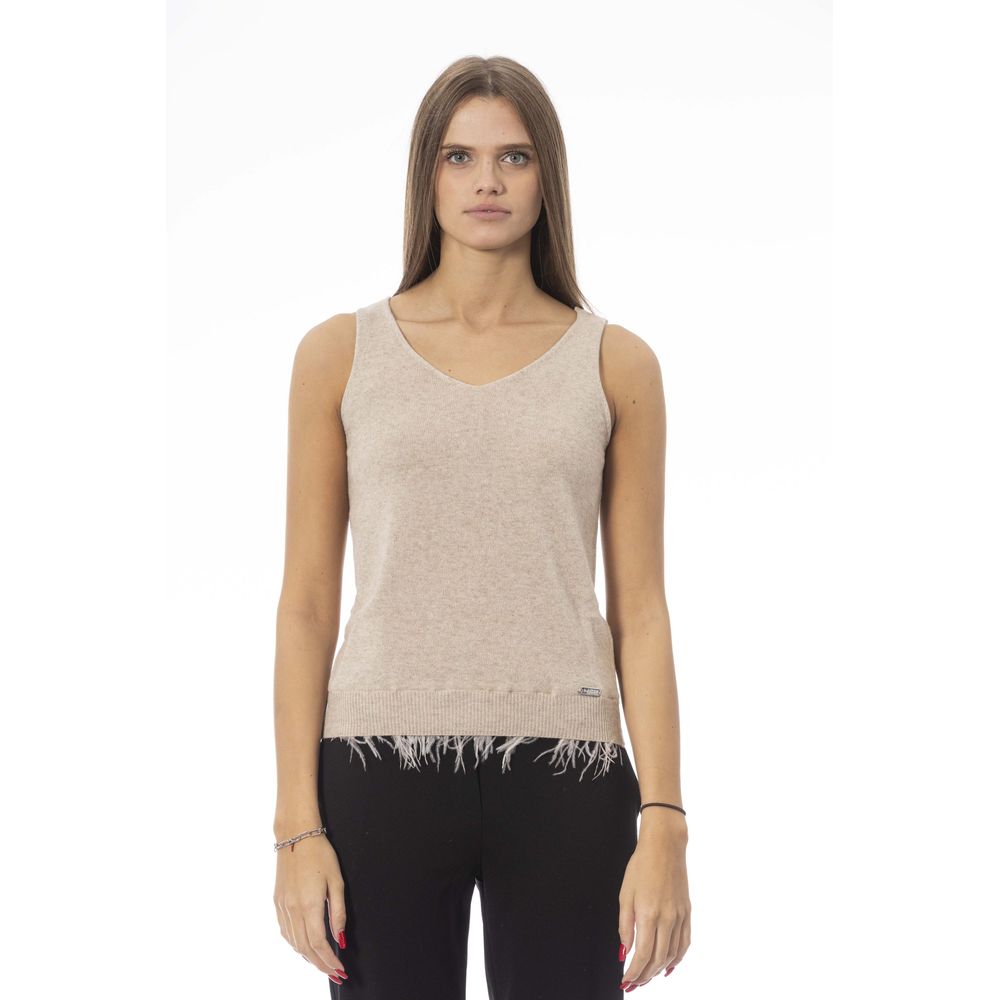 Baldinini Trend Beige Wool Women Top | Regal Royce