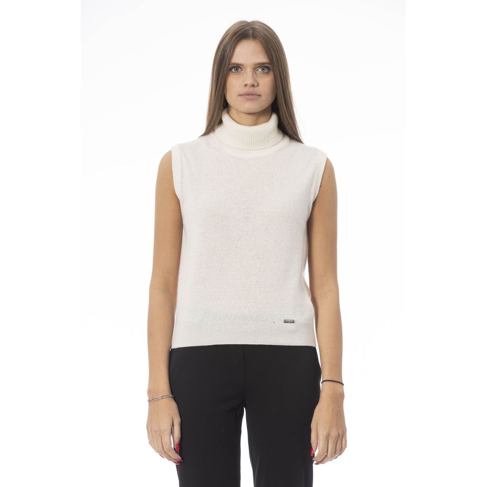 Baldinini Trend White Wool Women Sweater | Regal Royce