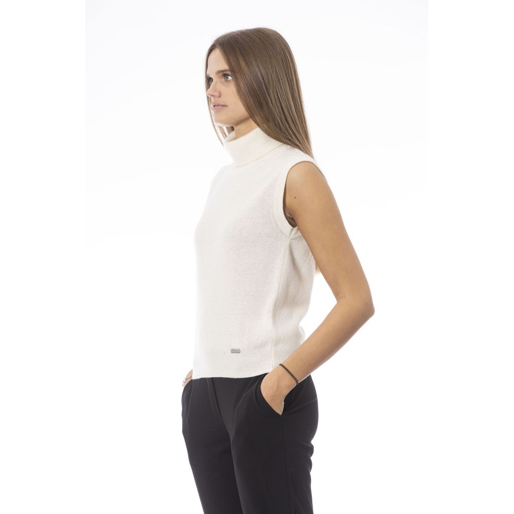 Baldinini Trend White Wool Women Sweater | Regal Royce