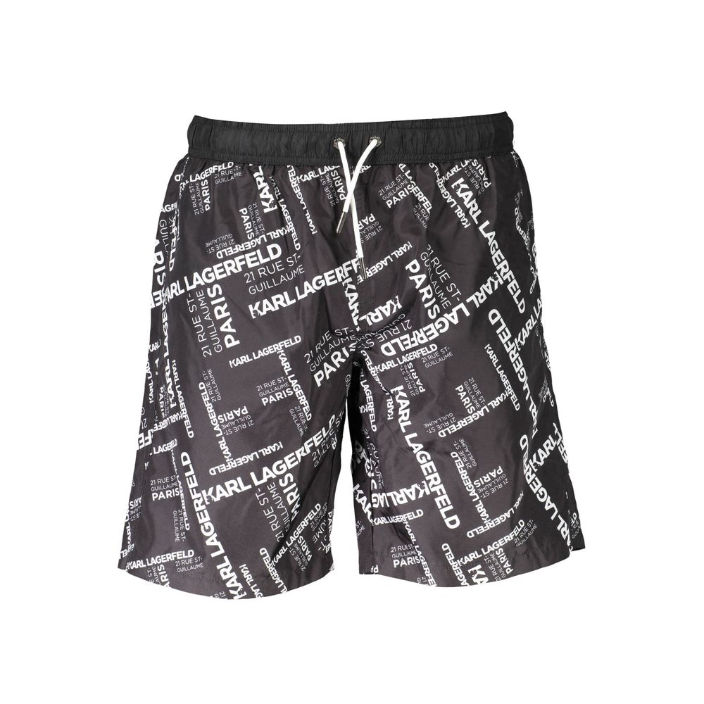 Karl Lagerfeld Nero Polyester Men Swimwear Boxer | Regal Royce