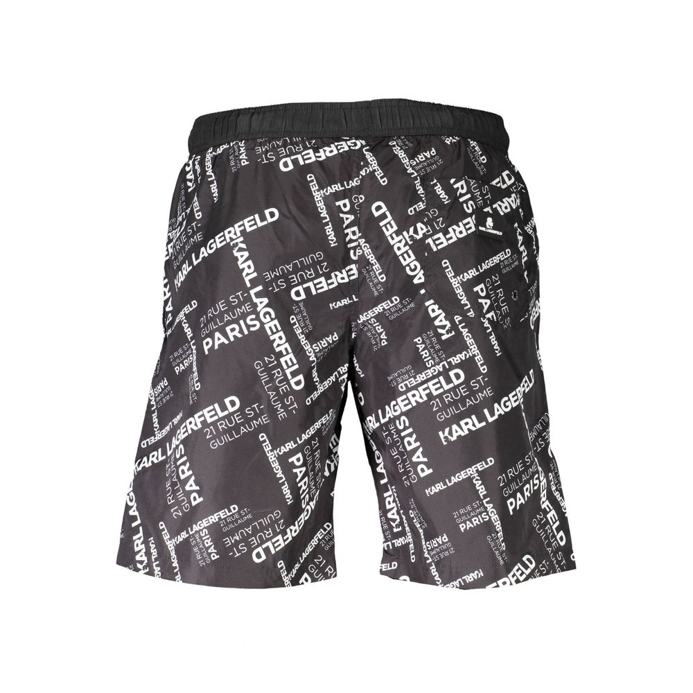 Karl Lagerfeld Nero Polyester Men Swimwear Boxer | Regal Royce
