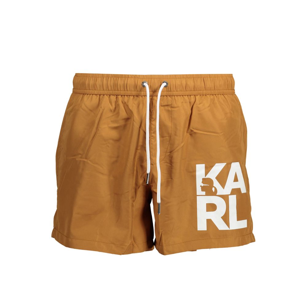 Karl Lagerfeld Marrone Polyester Men Swim Boxer | Regal Royce