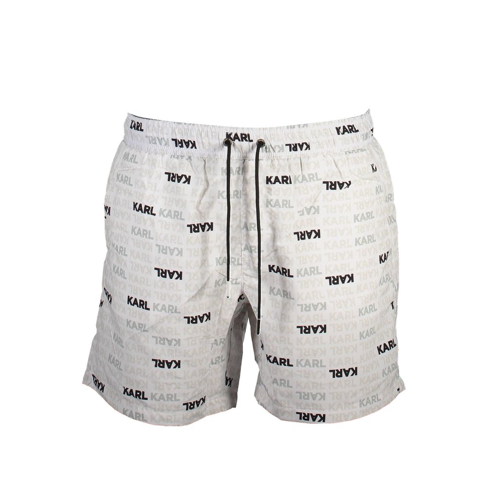 Karl Lagerfeld White Polyester Men's Swim Trunks | Regal Royce