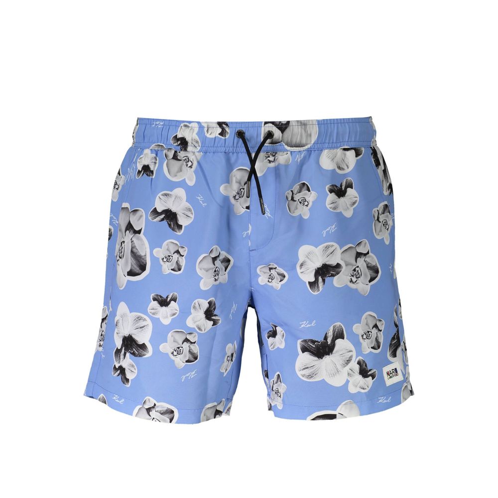 Karl Lagerfeld Azzurro Polyester Men Swim Boxer | Regal Royce