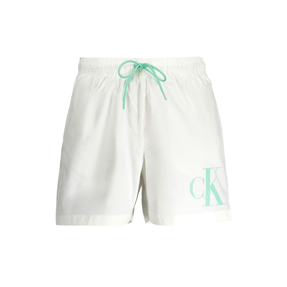 Calvin Klein White Polyester Men's Swim Boxer | Regal Royce