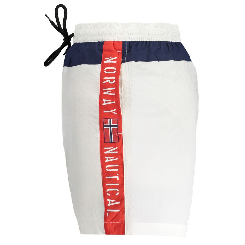 Norway 1963 White Polyester Men's Swim Boxer | Regal Royce