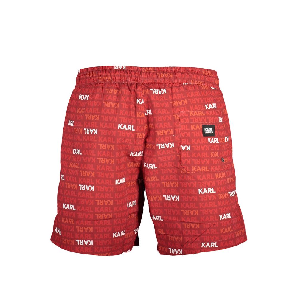 Karl Lagerfeld Rosso Poliestere Men Swim Boxer | Regal Royce