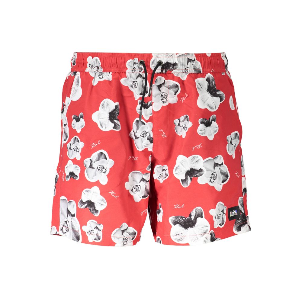 Karl Lagerfeld Red Polyester Men's Swim Boxer | Regal Royce