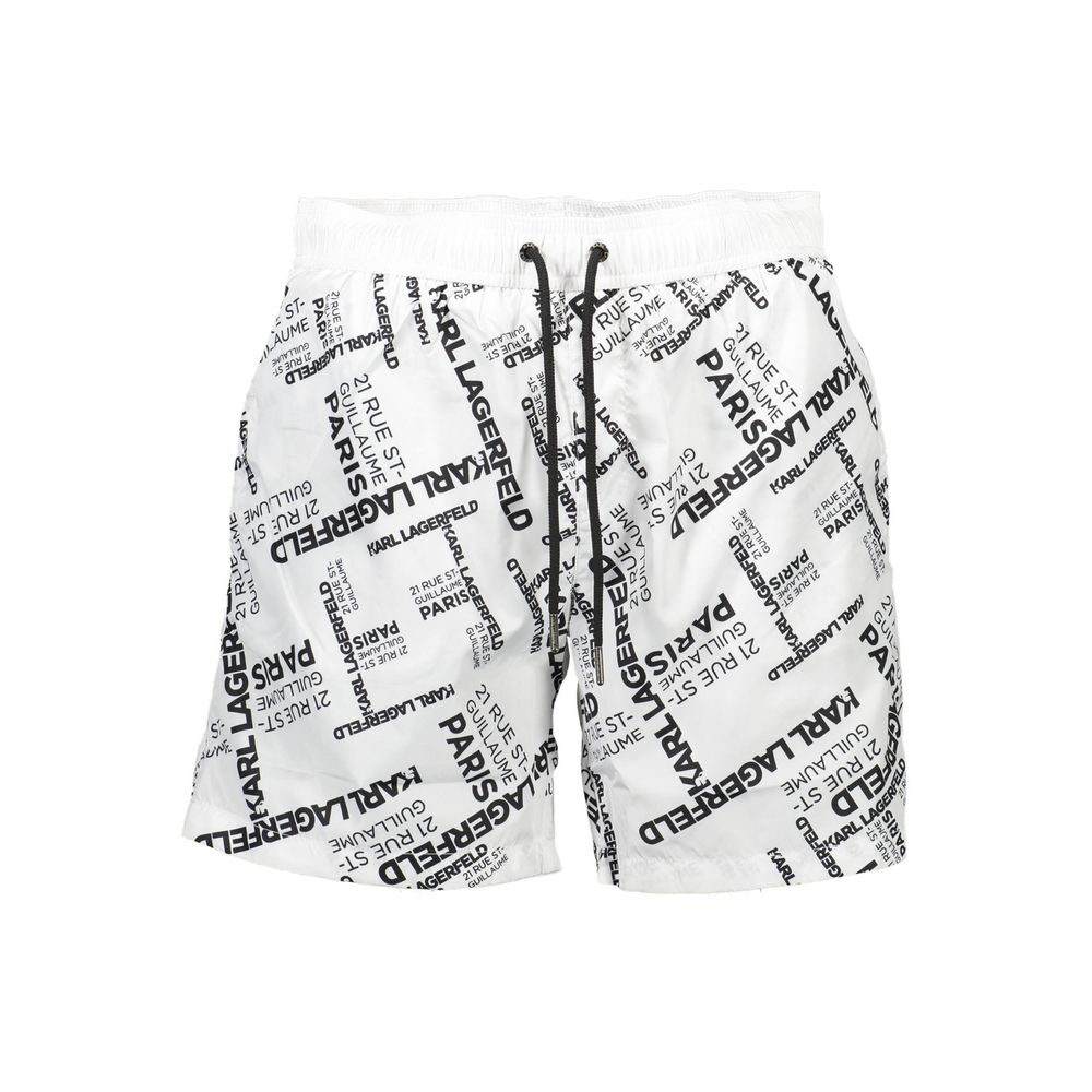 Karl Lagerfeld White Polyester Men's Swim Boxer | Regal Royce