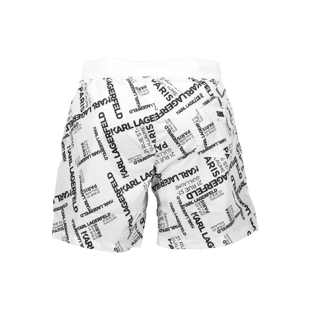 Karl Lagerfeld White Polyester Men's Swim Boxer | Regal Royce