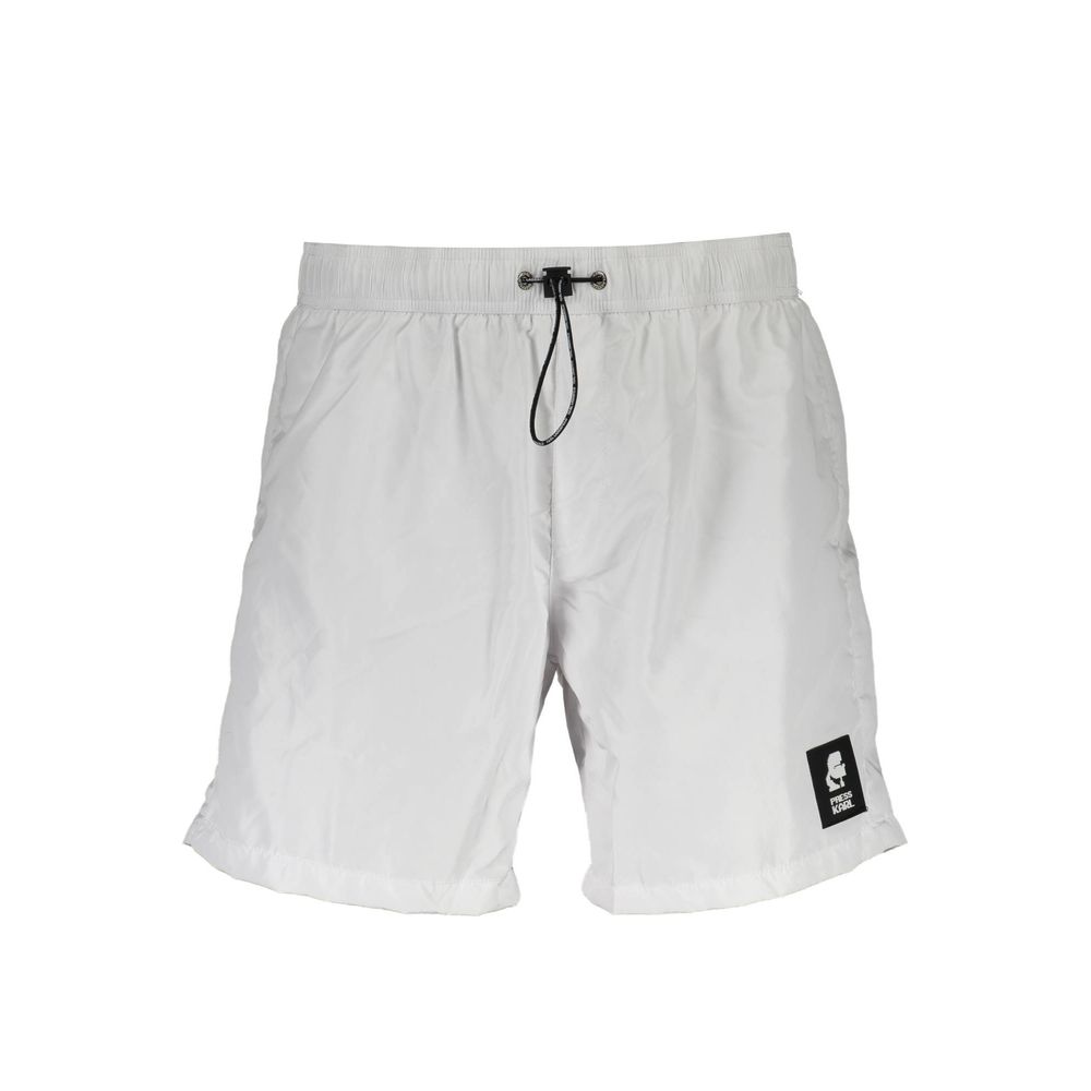 Karl Lagerfeld White Polyester Men's Swim Boxer | Regal Royce