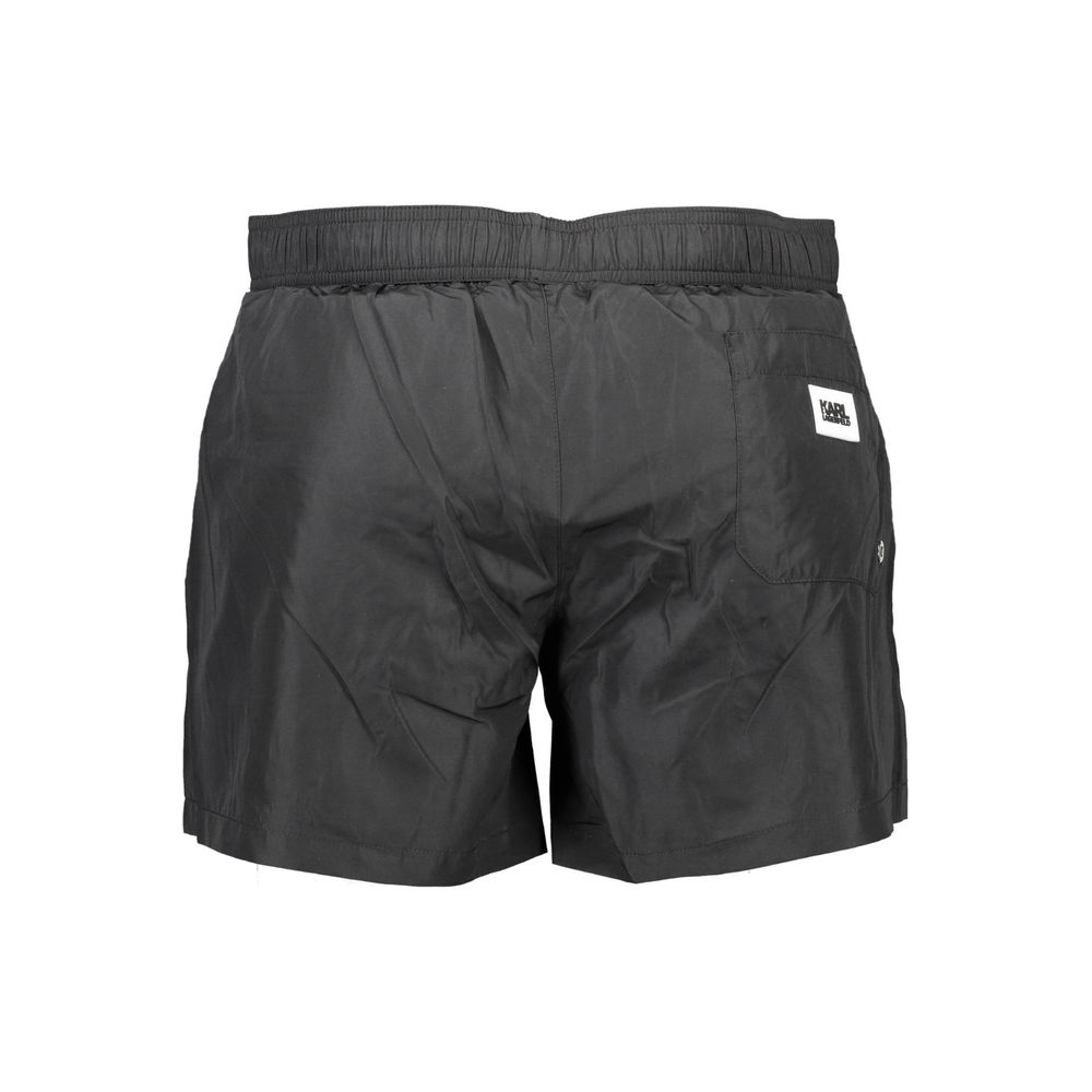 Karl Lagerfeld Black Polyester Men's Swim Trunk | Regal Royce